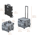 Mobile Folding Utility Cart with Canvas Storage Organizer Bag