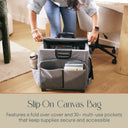 Mobile Folding Utility Cart with Canvas Storage Organizer Bag