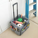 Mobile Folding Utility Cart with Canvas Storage Organizer Bag