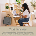 ModDesk Adjustable Sit or Standing Desk with Storage Shelves