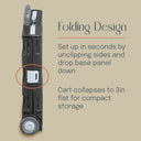 Mobile Folding Utility Cart with Canvas Storage Organizer Bag