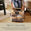 Mobile Folding Utility Cart with Canvas Storage Organizer Bag