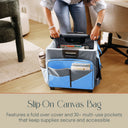 Mobile Folding Utility Cart with Canvas Storage Organizer Bag
