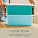 Cubby Storage Bins with Non-Snap Lids, 10-Piece
