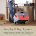 Mobile Folding Utility Cart with Canvas Storage Organizer Bag