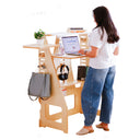 ModDesk Adjustable Sit or Standing Desk with Storage Shelves