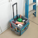 Mobile Folding Utility Cart with Canvas Storage Organizer Bag
