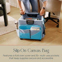Mobile Folding Utility Cart with Canvas Storage Organizer Bag
