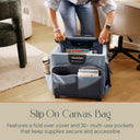 Mobile Folding Utility Cart with Canvas Storage Organizer Bag