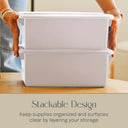 Cubby Storage Bins with Non-Snap Lids, 10-Piece
