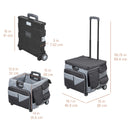 Mobile Folding Utility Cart with Canvas Storage Organizer Bag