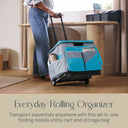 Mobile Folding Utility Cart with Canvas Storage Organizer Bag