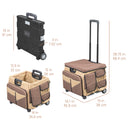 Mobile Folding Utility Cart with Canvas Storage Organizer Bag