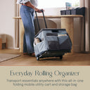 Mobile Folding Utility Cart with Canvas Storage Organizer Bag