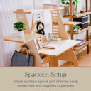 ModDesk Adjustable Sit or Standing Desk with Storage Shelves