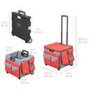 Mobile Folding Utility Cart with Canvas Storage Organizer Bag