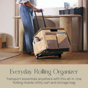 Mobile Folding Utility Cart with Canvas Storage Organizer Bag