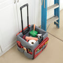 Mobile Folding Utility Cart with Canvas Storage Organizer Bag