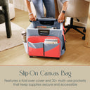 Mobile Folding Utility Cart with Canvas Storage Organizer Bag