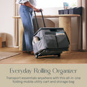 Mobile Folding Utility Cart with Canvas Storage Organizer Bag